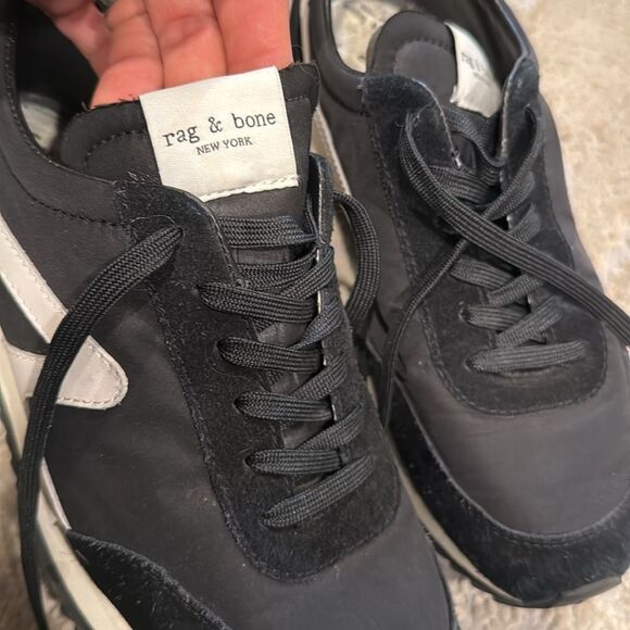 Rag & Bone Retro Runner black Suede Sneaker size EU 38.5/ US 7.5 GUC no insole - Picture 6 of 10